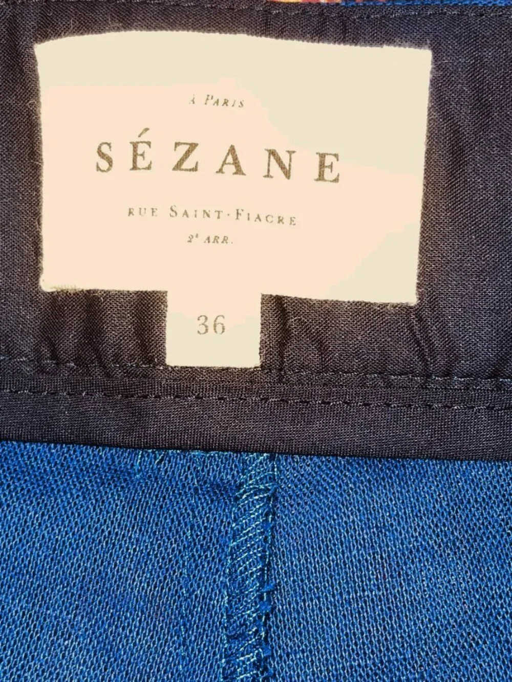 Last Call! EUC Sezane Jude Linen Cotton Cropped Pant Indigo Blue 36, 4, S
